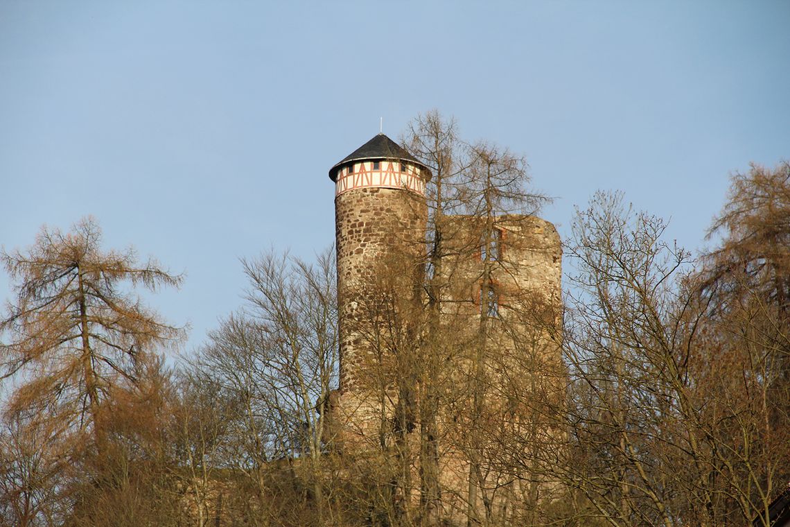 Sicht auf Hallenburg in Steinbach-Hallenberg